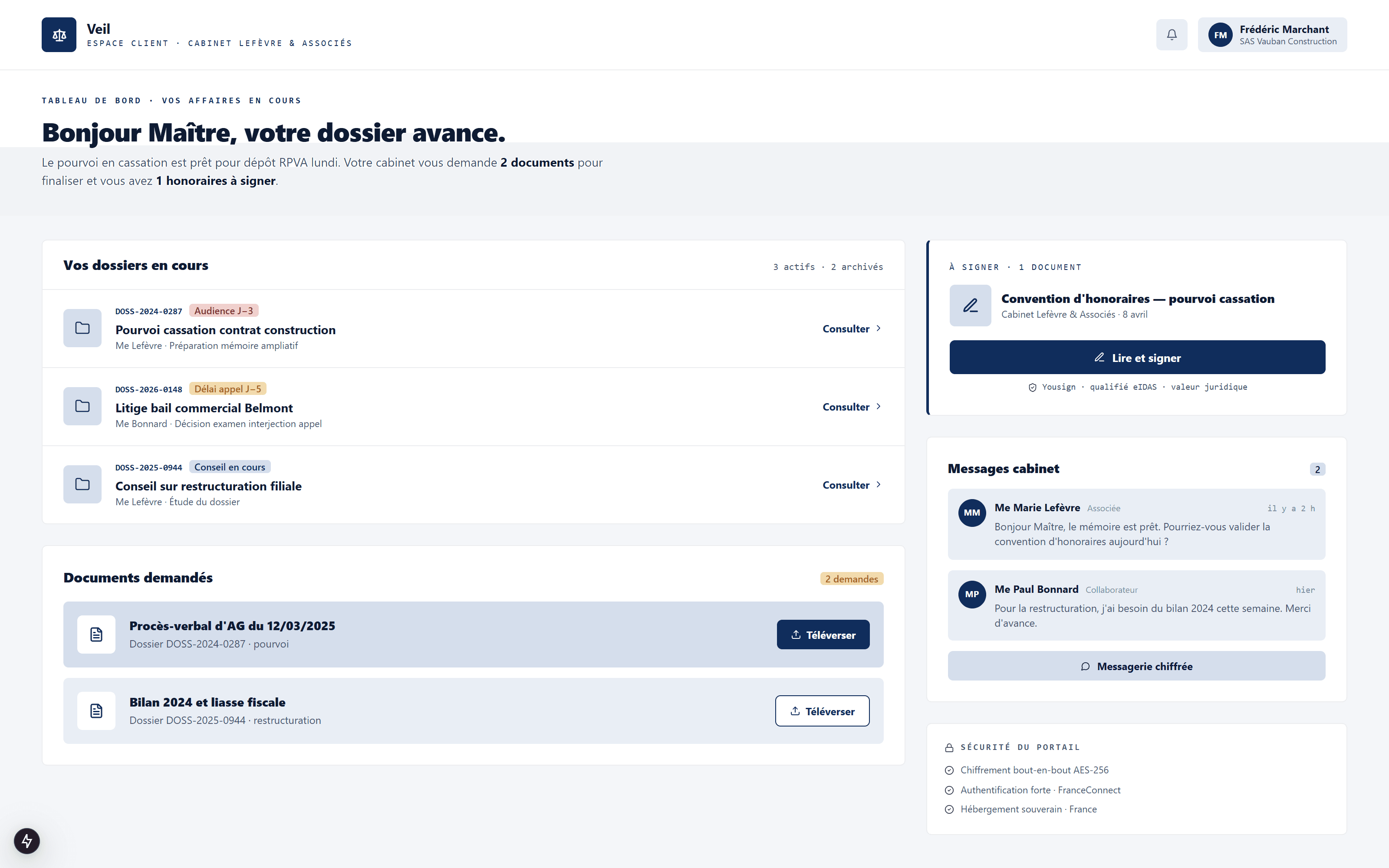 Portail client sécurisé